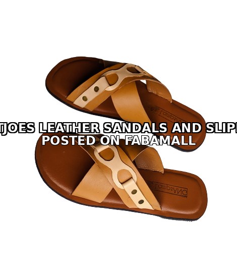 Bow Cross Handmade Quality Leather Slippers - Brown — 1