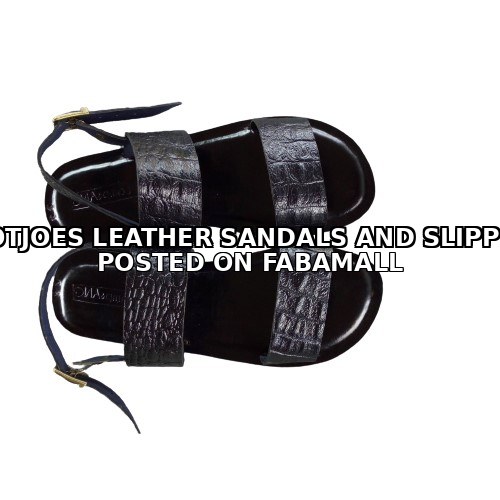 Crocodile Leather Handmade Quality Leather Slippers - Black — 1