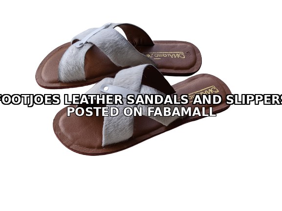 Cross Fur Handmade Quality Leather Slippers - White — 1