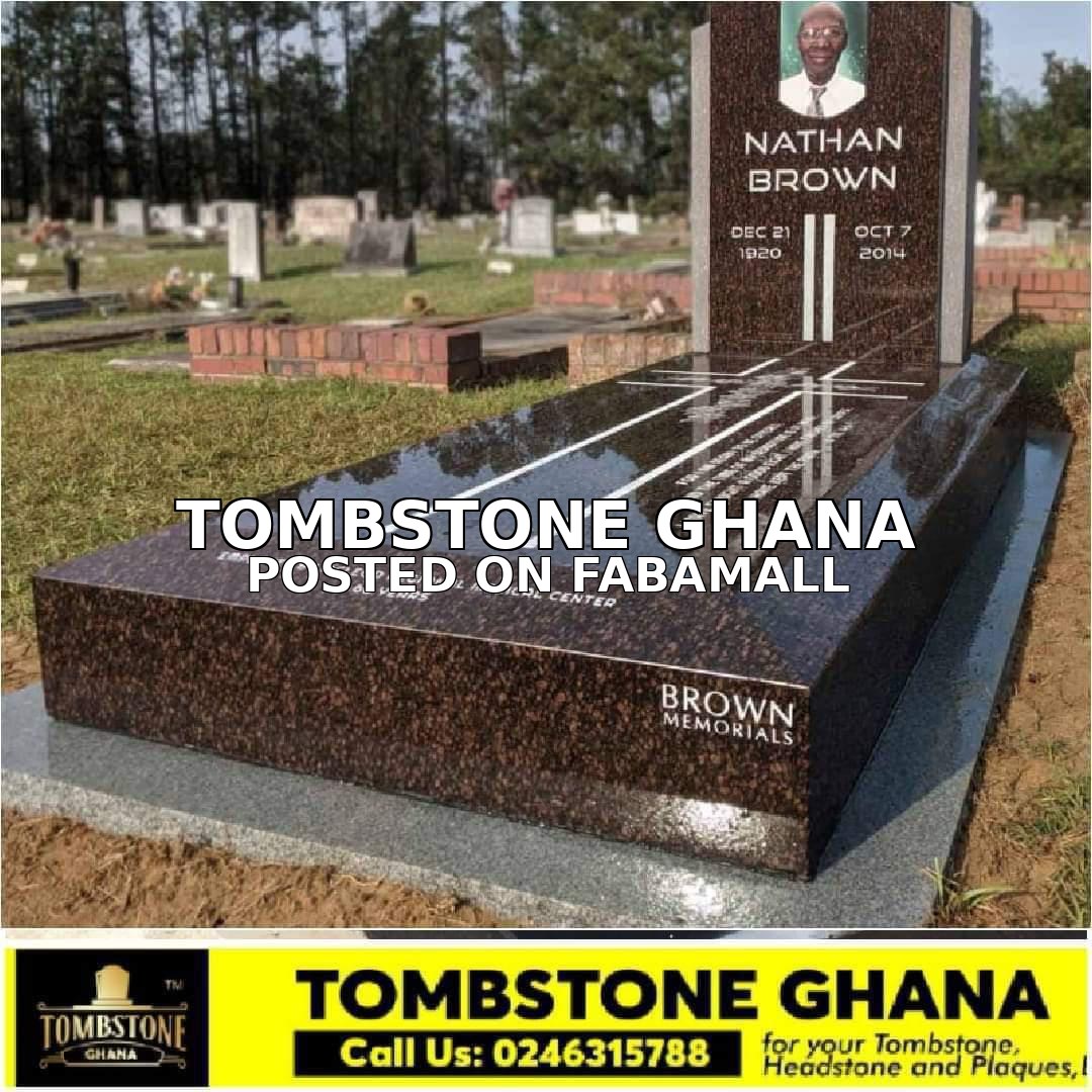 Customized Brown Granite Tombstone in Ghana — 1