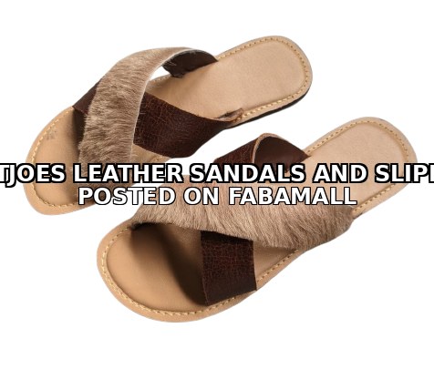 Fur Handmade Quality Leather Slippers - Brown — 1