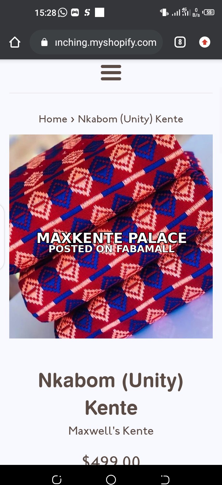 Maxkente Palace Bonwire Kente Kumasi Ghana — 1