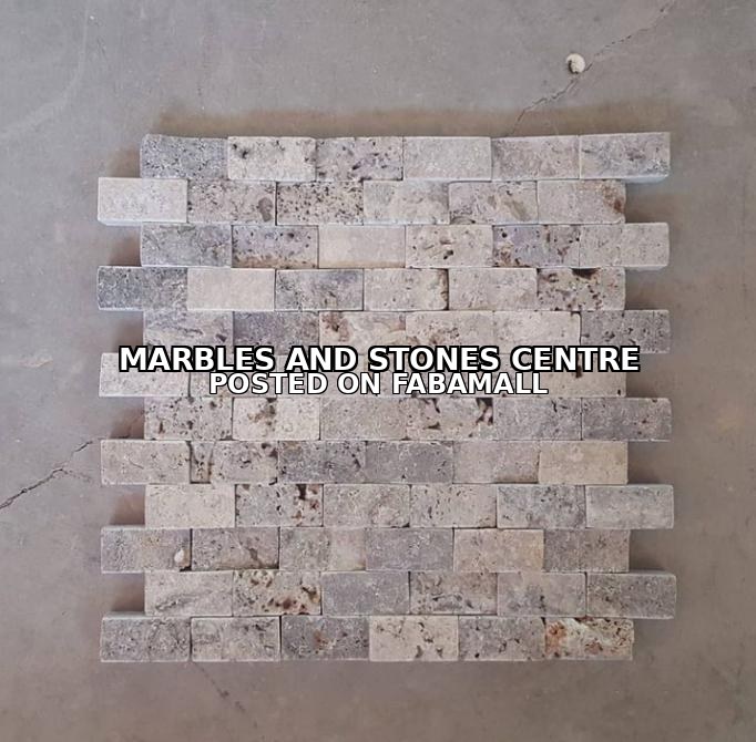 Mosaic and plain travertine marble tiles- Accra — 2