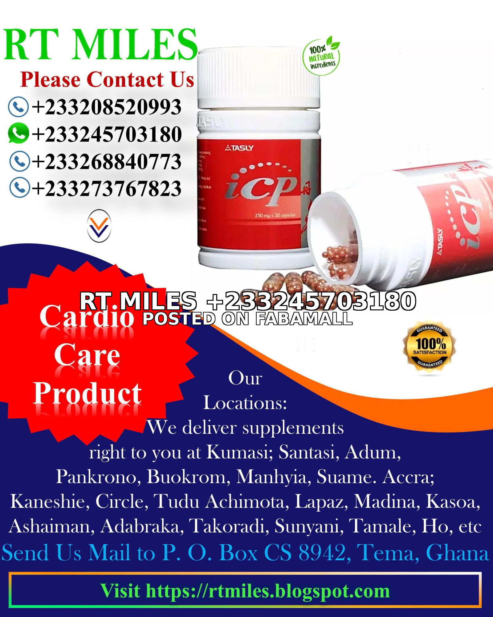 Tasly ICP +233245703180 Cardiotonic Pills aka Kasly Danshen Price in Ghana — 1