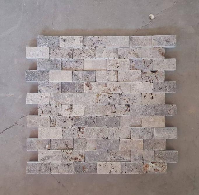 Mosaic and plain travertine marble tiles- Accra image