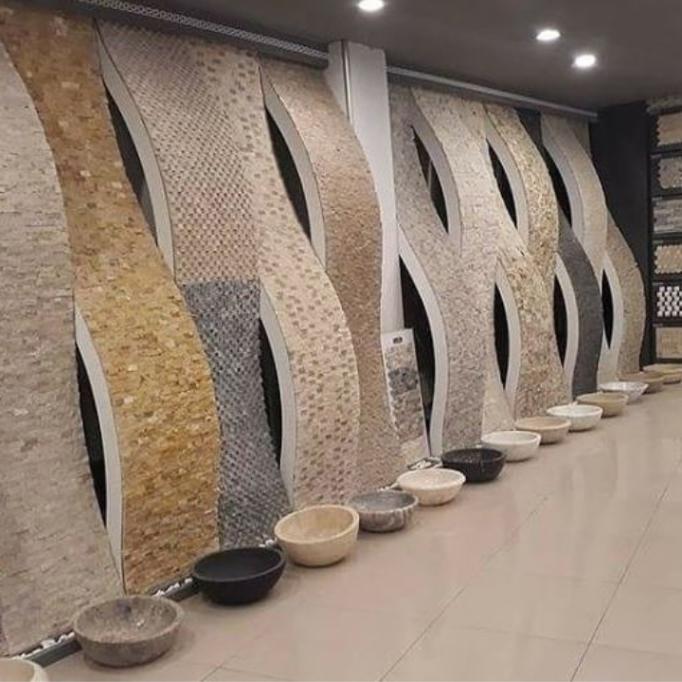Mosaic and plain travertine marble tiles- Accra image