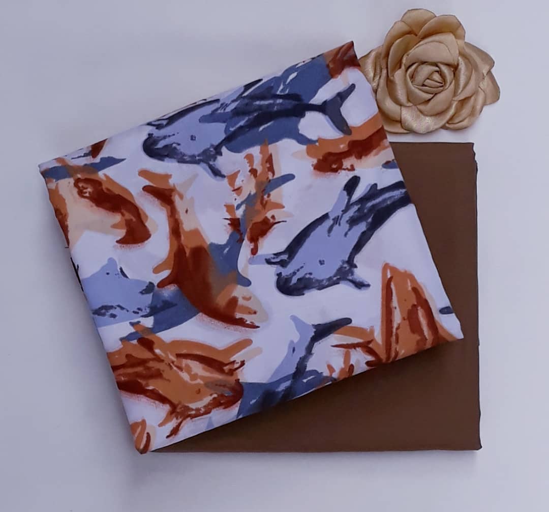 PLAIN AND PATTERN FABRIC - 4 YARDS image