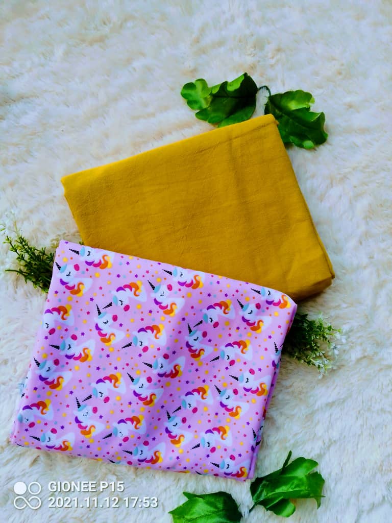 PLAIN AND PATTERN FABRIC - 4 YARDS image