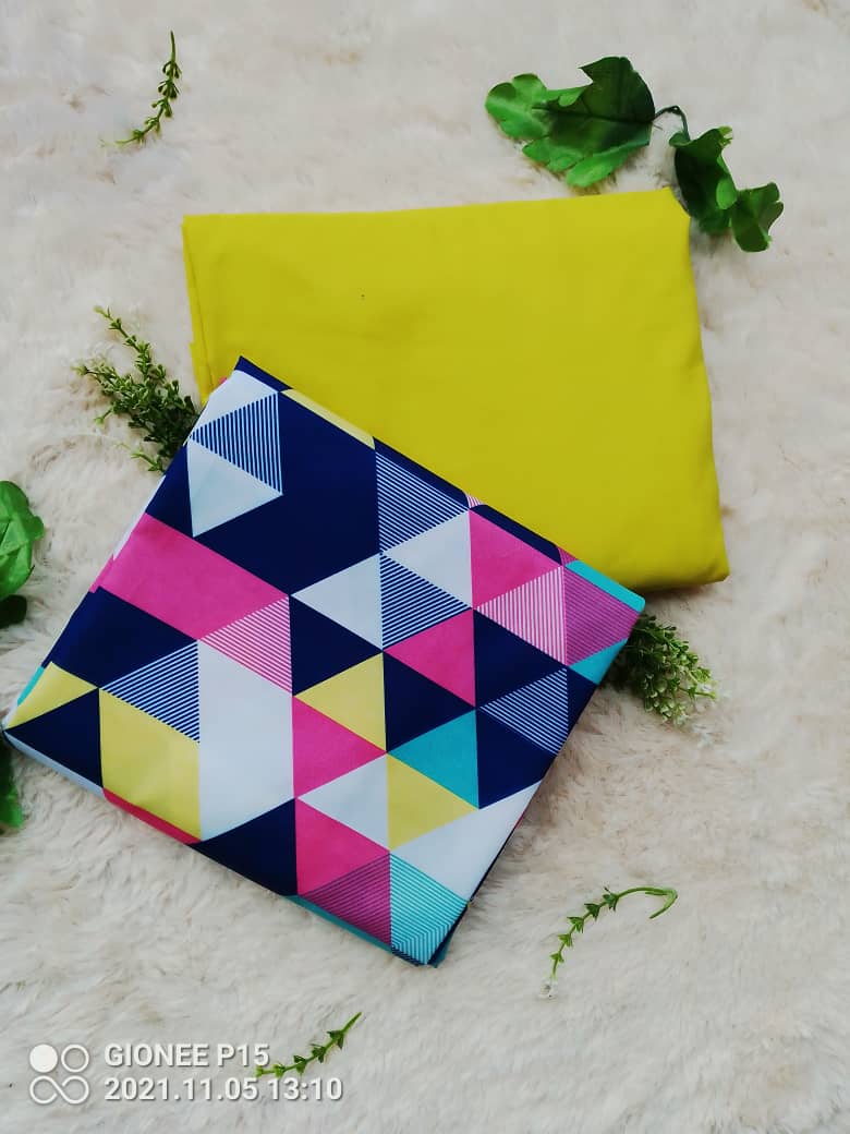 PLAIN AND PATTERN FABRIC - 4 YARDS image