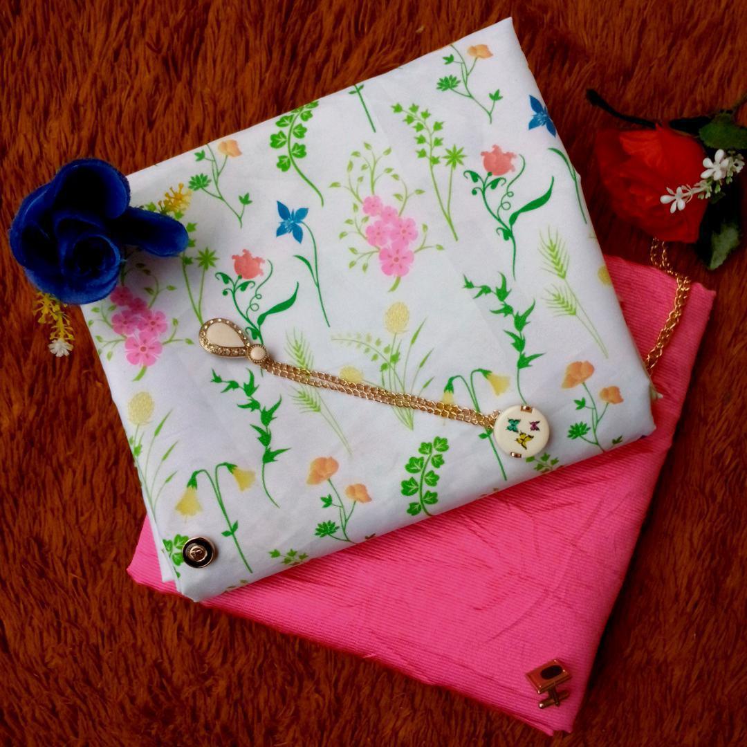 PLAIN AND PATTERN FABRIC - 4 YARDS image