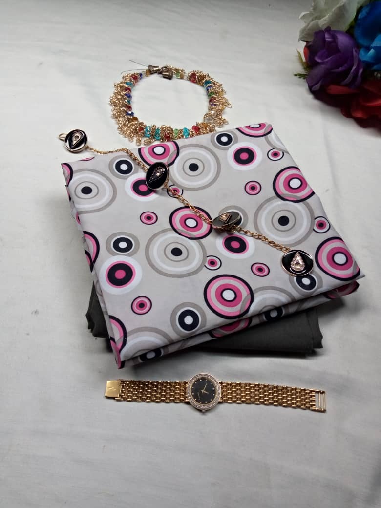 PLAIN AND PATTERN FABRIC - 4 YARDS image