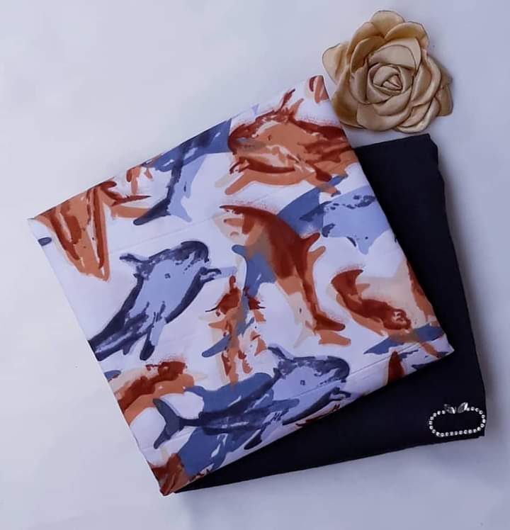 PLAIN AND PATTERN FABRIC - 4 YARDS image