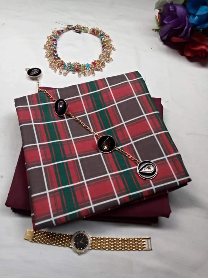 PLAIN AND PATTERN FABRIC - 4 YARDS image