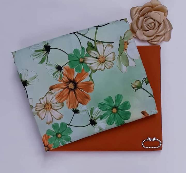 PLAIN AND PATTERN FABRIC - 4 YARDS image