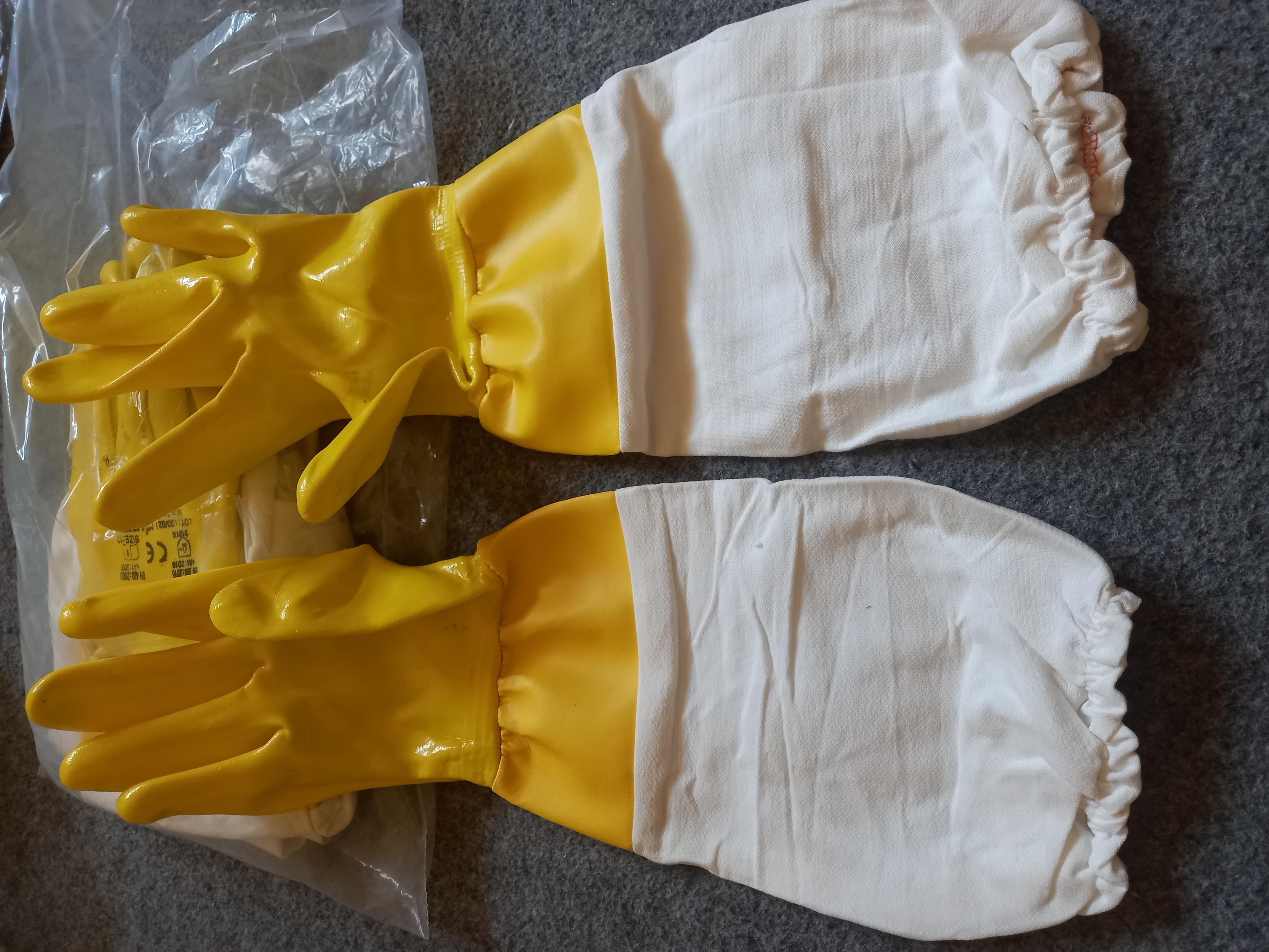 latex wrist beekeeping gloves image