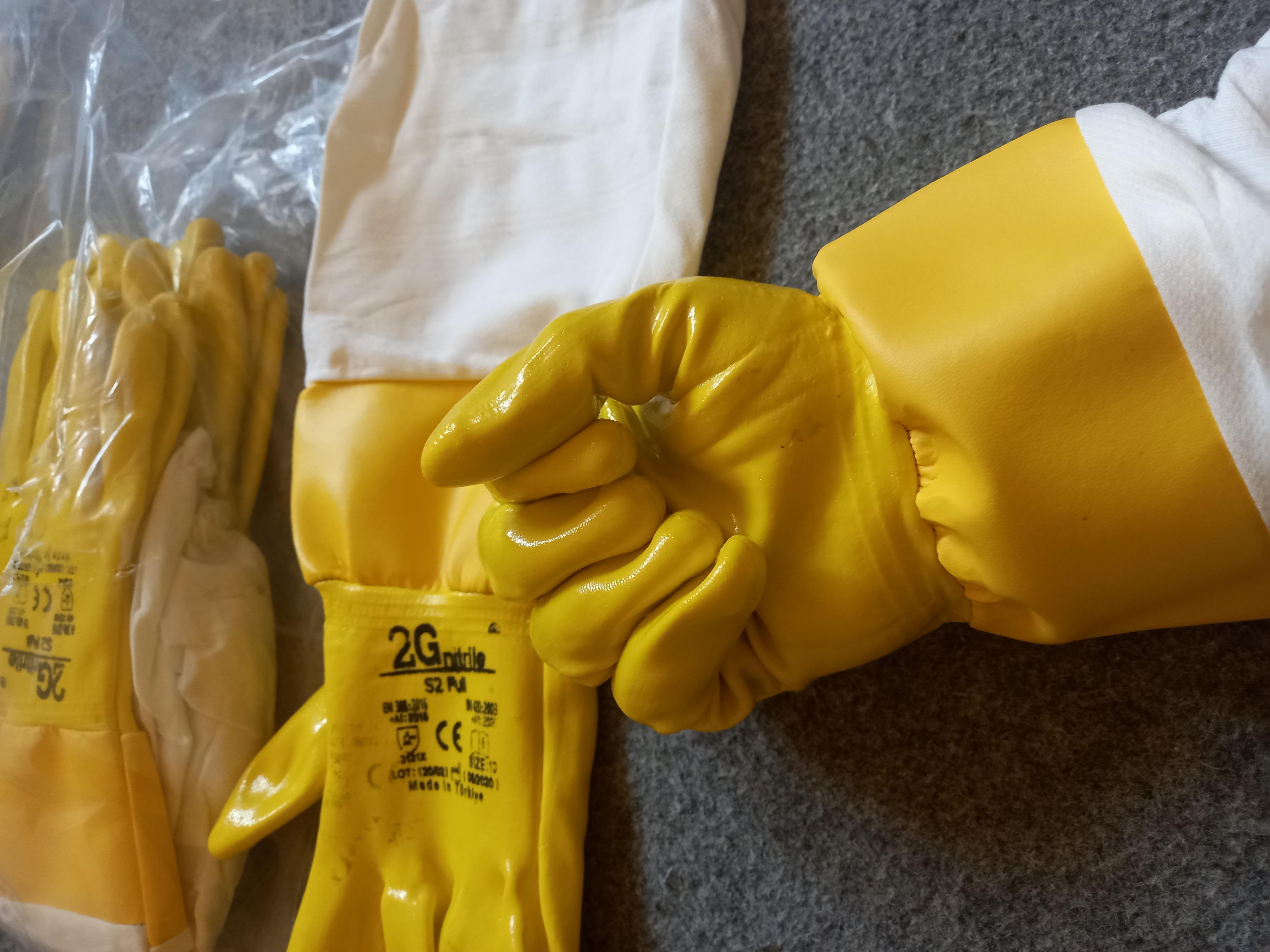latex wrist beekeeping gloves
