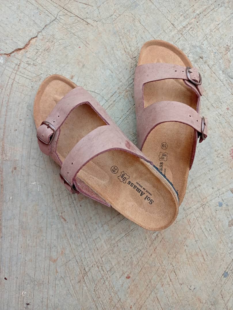 Genuine leather birk slippers for men