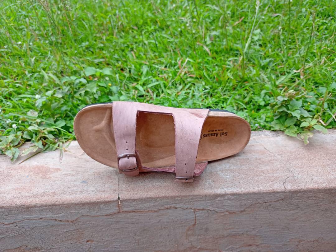 Genuine leather birk slippers for men image