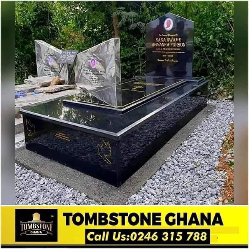 Customized black granite tombstone