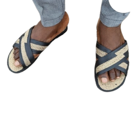 Eco Friendly Handmade Quality Leather Slippers - Black image