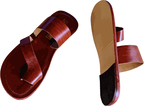 Koda Men Handmade Quality Leather Slippers - Brown image