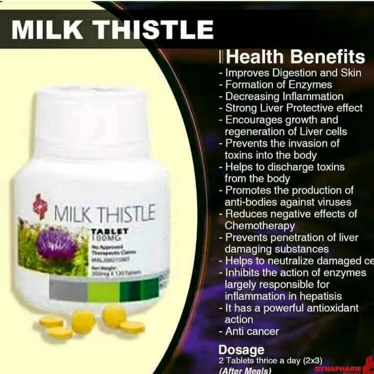DYNAPHARM AUTHENTIC MILK THISTLE TABLETS FOR  MENTAL, PHYSICAL AND SEXUAL HEALTH. GIVES STRONG LIVER image