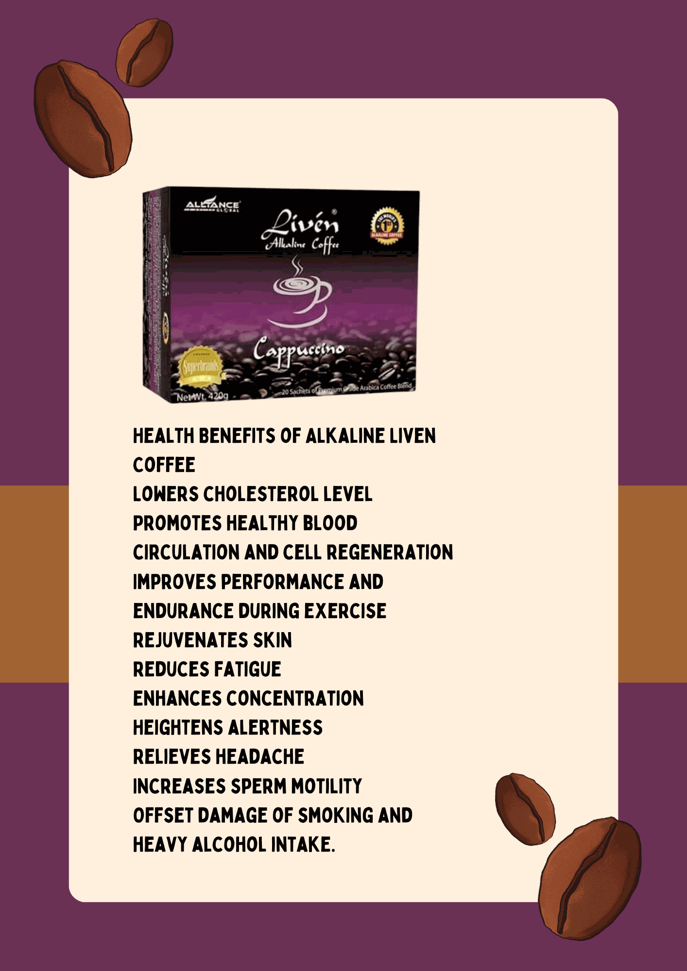 Liven Alkaline Coffee by Aim Global 100% Original | Fabamall Ghana image