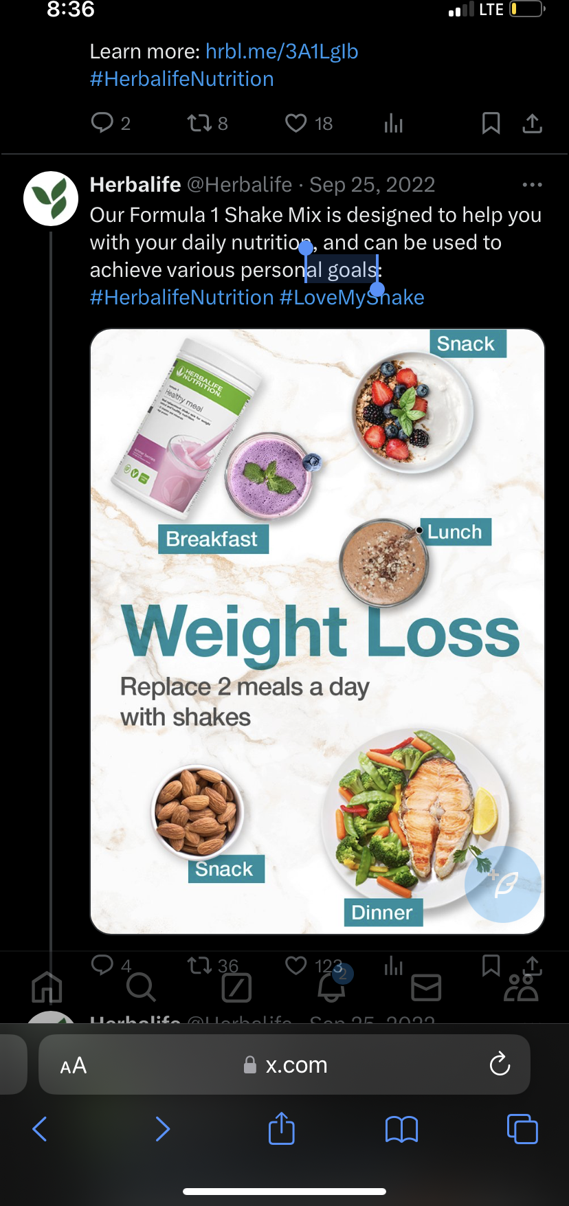 Herbalife Nutrition Shake Mix Vanilla Flavour Weightloss Package (Formula One Vanilla Shake 500Gm, Ppp 200Gm, Afresh Lemon 50Gm) image