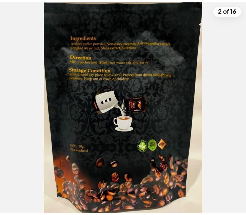Superlife Double Root Coffee Instant Arabica Cafe 10g x 6 Sachets image