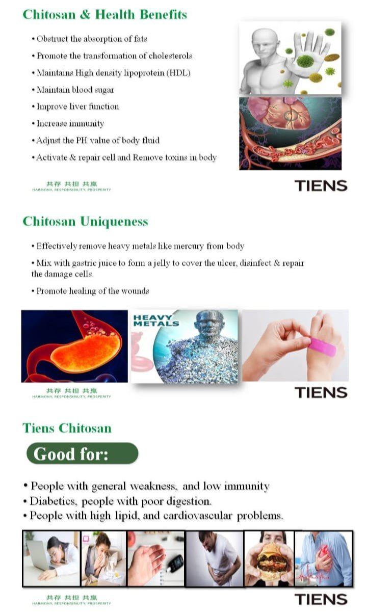 TIENS Chitosan Capsules - 200ct | Natural Weight Loss, Detox &amp; Cholesterol Support image