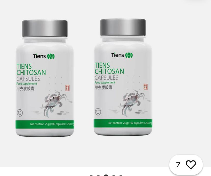 TIENS Chitosan Capsules - 200ct | Natural Weight Loss, Detox &amp; Cholesterol Support image