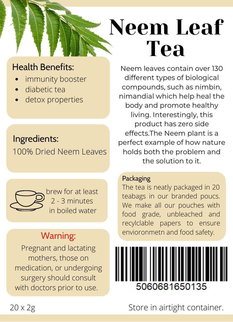 Neem Leaf Tea: Strong Detoxifying Agent 20 Teabags image