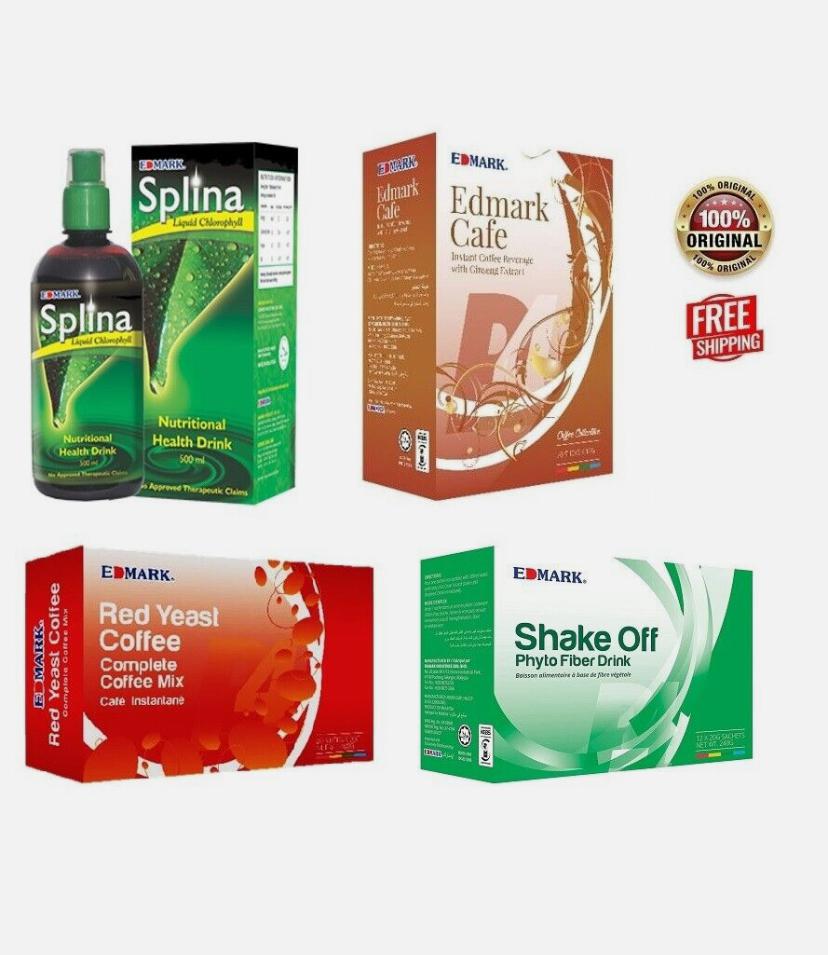Edmark weight loss pack. Shake off +Chlorophyll + gnseng cafe+ red yeast coffee image