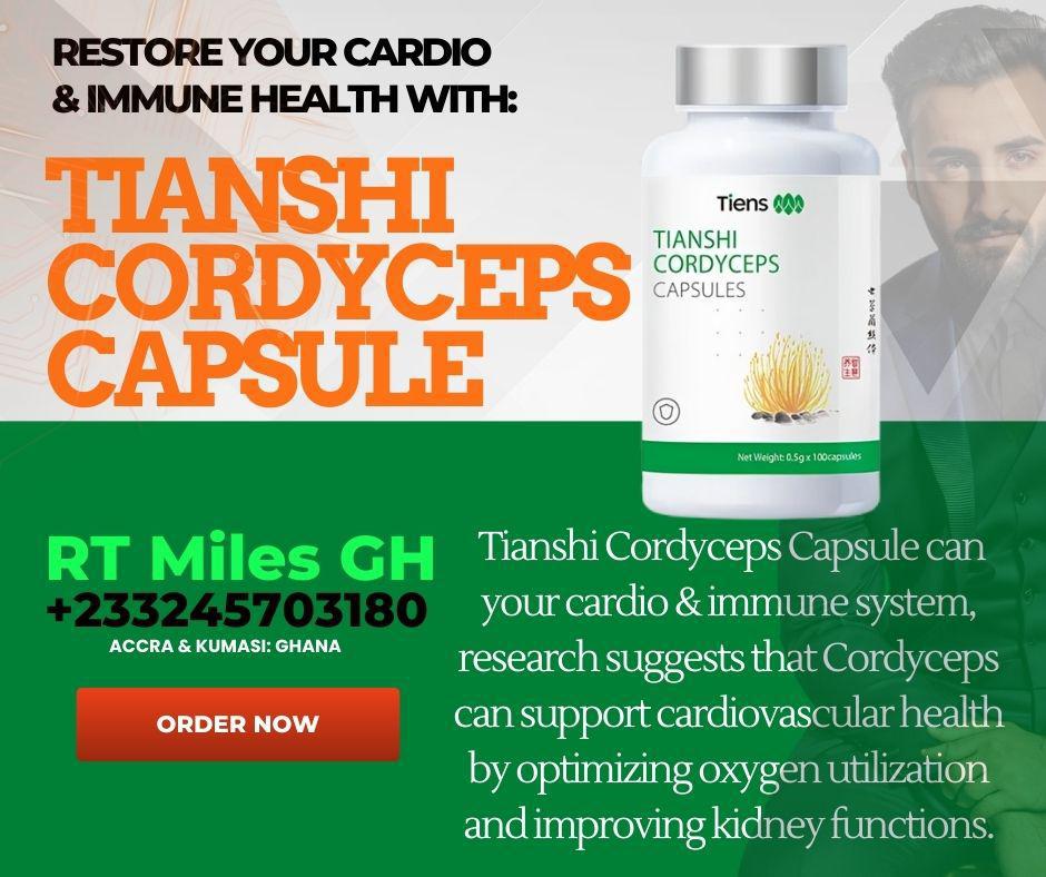 Tianshi Cordyceps Capsule - 100 Caps - Tiens Products Ghana