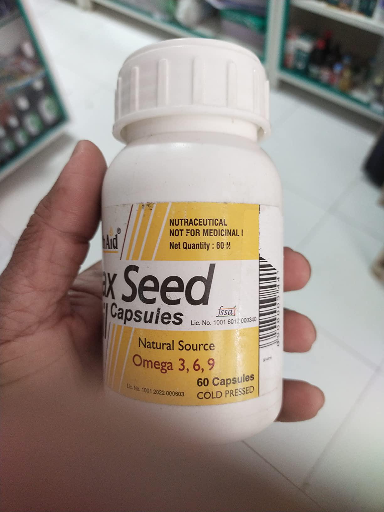 Flax Seed Oil Capsules -Omega 3, 6 &amp; 9/ Heart, Skin, Weight Loss image