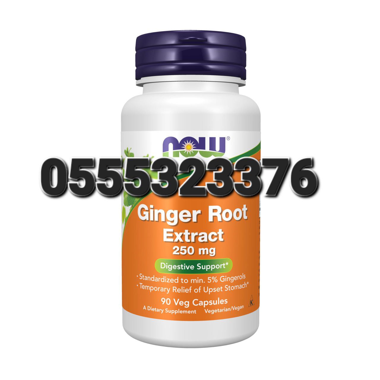 Now Ginger Root 550 mg Veg Capsules Ghana image