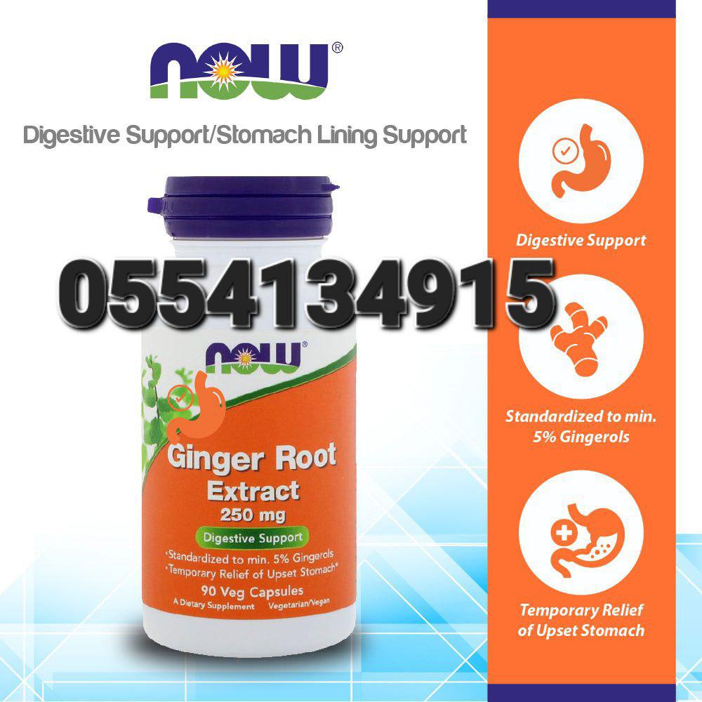 Now Ginger Root 550 mg Veg Capsules Ghana image
